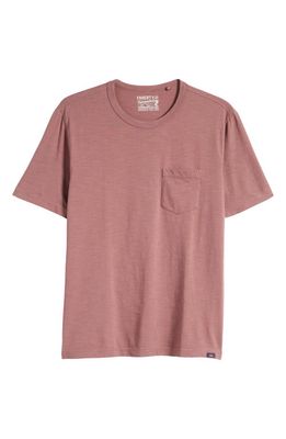 Faherty Sunwashed Pocket Organic Cotton T-Shirt in Plum Wine