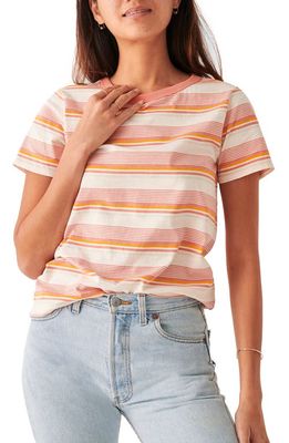 Faherty Sunwashed Stripe Organic Cotton T-Shirt in Persimmon Stripe
