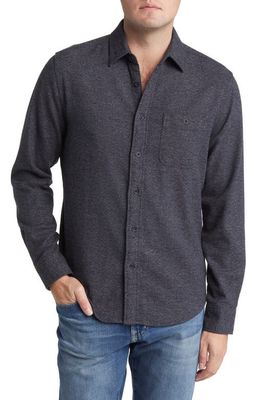 Faherty Super Brushed Stretch Flannel Button-Up Shirt in Washed Black