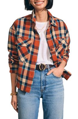 Faherty Surf Plaid Organic Cotton Flannel Overshirt in Hunter Umber Plaid