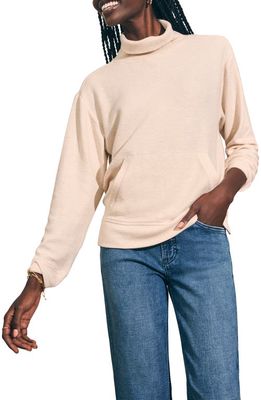 Faherty Surf Turtleneck Waffle Knit Sweater in Arctic Cream Heather