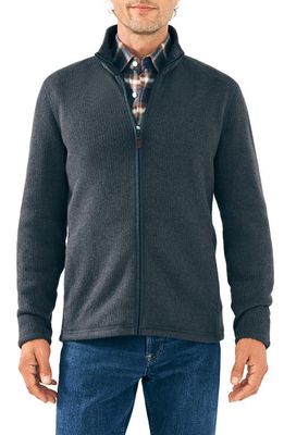 Faherty Sweater Fleece Zip Jacket in Lava Rock