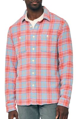 Faherty The Surf Flannel Button-Up Shirt in Brick River Plaid