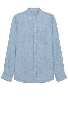 Faherty The Tried And True Chambray Shirt in Blue