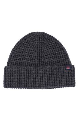 Faherty Waffle Knit Beanie in Charcoal Hthr