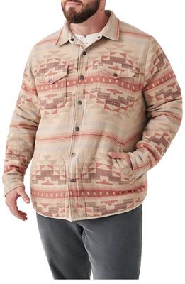 Faherty x Bethany Yellowtail Bondi Reversible Organic Cotton Shirt Jacket in Stone/big Horn Sand