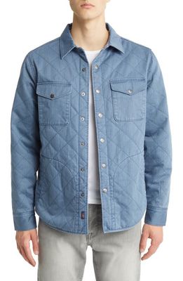 Faherty x Doug Good Feather Bondi Reversible Organic Cotton Shirt Jacket in Arctic Star Nation /Navy