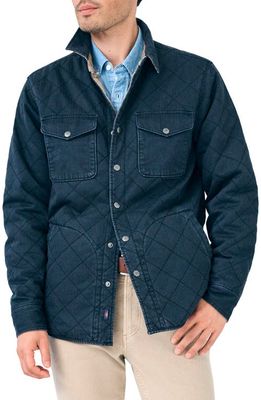Faherty x Doug Good Feather Bondi Reversible Organic Cotton Shirt Jacket in Washed Black/Cascade