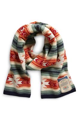 Faherty x Doug Good Feather Star Nation Wool Blend Scarf in Blue Multi