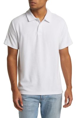 Fair Harbor Organic Cotton Blend Terry Polo Shirt in White