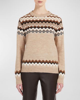 Fair Isle Crewneck Wool Sweater