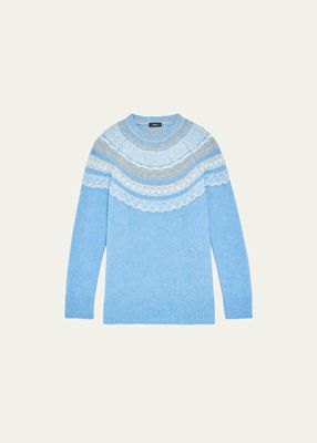 Fair Isle Raglan Wool-Blend Pullover Sweater