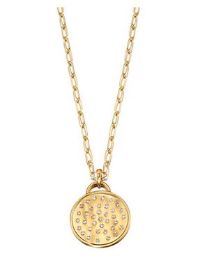 Fairy Dust 18K Yellow Gold & 0.35 TCW Diamond Disc Pendant Necklace