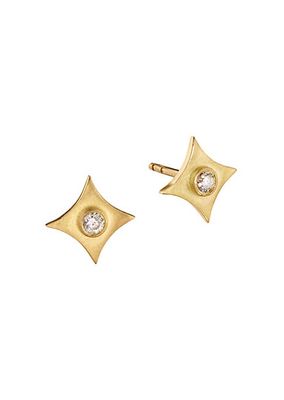 Fairy Dust North Star 18K Yellow Gold & 0.03 TCW Diamond Stud Earrings
