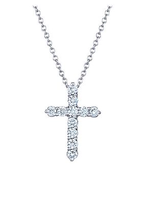 Faith 18K White Gold & Diamond Cross Pendant Necklace