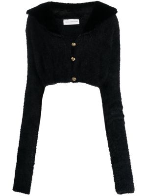 Faith Connexion cropped brushed-knit cardigan - Black