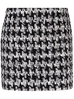 Faith Connexion houndstooth-pattern knitted miniskirt - Black