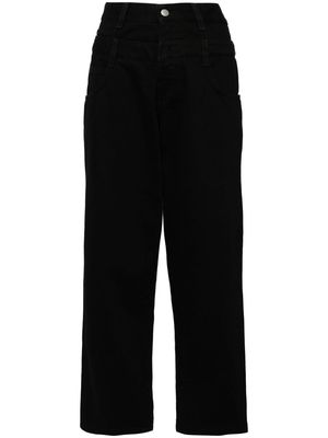 Faith Connexion logo-embroidered wide-leg jeans - Black