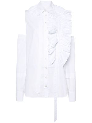 Faith Connexion ruffle-detail poplin shirt - White