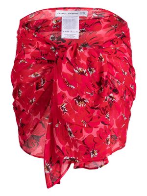 Faithfull the Brand Alca georgette pareo miniskirt - Floral pink