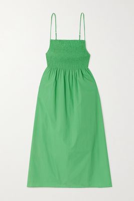 Faithfull The Brand - Bryssa Shirred Cotton Midi Dress - Green