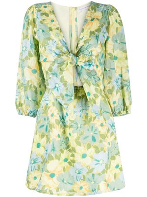 Faithfull the Brand Cintare floral-print linen minidress - Green