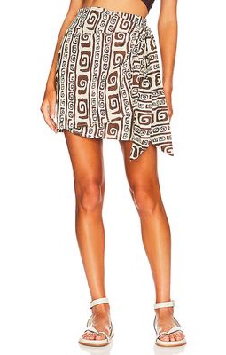 FAITHFULL THE BRAND Costa Mesa Skirt in Brown