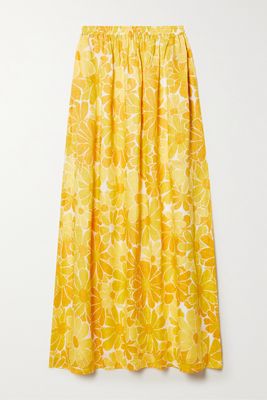 Faithfull The Brand - Danita Floral-print Linen Maxi Skirt - Yellow