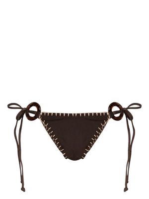 Faithfull the Brand Della whipstitch bikini bottoms - Brown