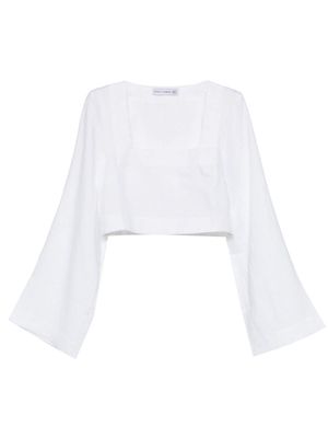 Faithfull the Brand Eilish bell-sleeve linen top - White