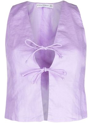 Faithfull the Brand Elfie front-tie fastening top - Purple