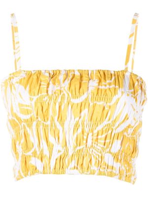 Faithfull the Brand floral-print cropped top - Yellow