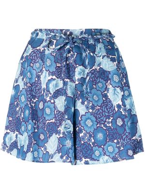 Faithfull the Brand floral-print linen shorts - Blue