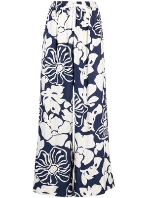 Faithfull the Brand floral-print palazzo trousers - Blue