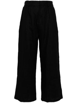 Faithfull the Brand Ida linen straight-leg trousers - Black