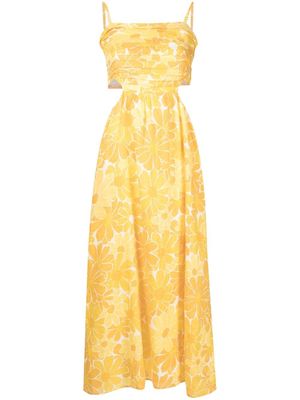Faithfull the Brand Jamaica floral-print midi dress - Yellow