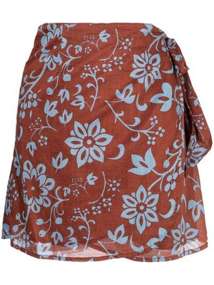 Faithfull the Brand La Bamba floral-print mini skirt - Brown