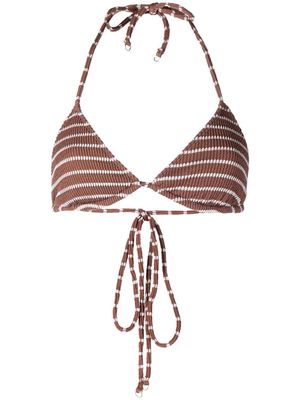 Faithfull the Brand Marzia striped bikini top - Chocolate stripe