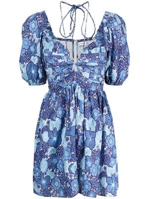 Faithfull the Brand Odelia floral-print linen dress - Blue