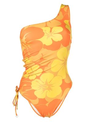 Faithfull the Brand one-shoulder floral one piece - Yellow