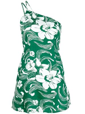 Faithfull the Brand one-shoulder floral-print dress - Green