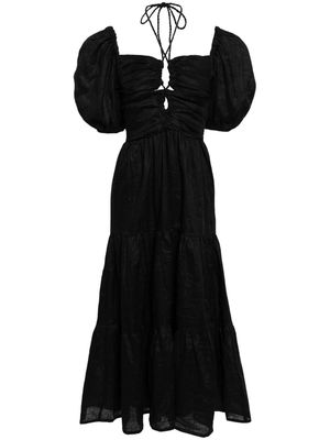 Faithfull the Brand Palacio linen midi dress - Black