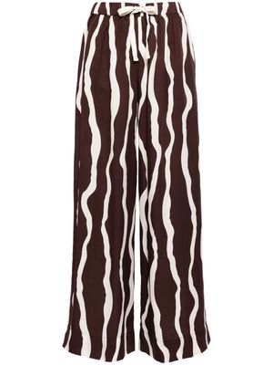 Faithfull the Brand Simena striped wide-leg trousers - Brown
