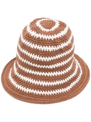 Faithfull the Brand striped crochet bucket hat - Brown