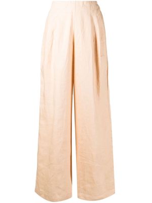 Faithfull the Brand wide-leg pleat-detail trousers - Brown