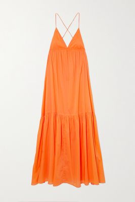 Faithfull The Brand - Wilonna Tiered Cotton-voile Midi Dress - Orange