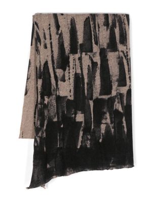 Faliero Sarti abstract pattern-print scarf - Brown