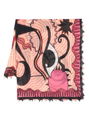 Faliero Sarti abstract print scarf - Pink