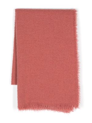 Faliero Sarti brushed-finish frayed-edge scarf - Pink