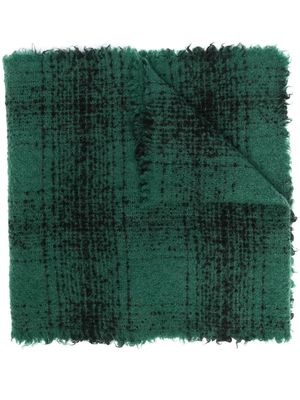Faliero Sarti check-pattern wool scarf - Green